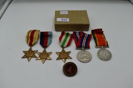 Five WW2 South Africa Medals to 117329 TBN Doubell, Africa Star, 1939-45 Star, Italy Star, war Medal