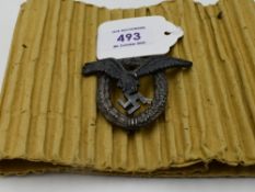 A German WW2 Luftwaffe Pilot Badge, marked on reverse G.E. Juncker Berlin SW 68?