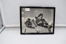 A 1940's framed photograph, Field Marshall, the Viscount Montgomery of Alamein in a Turret of a Tank