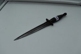 A British WW2 Fairbairn-Sykes Commando Knife, 3rd pattern, 1942 onwards, no scabbard