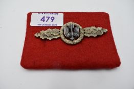 A WW2 German Luftwaffe Night Figther Badge, silver grade
