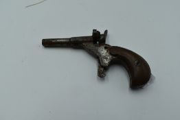 A 19th century Rim Blank Fire Pistol, barrel marked Fritum