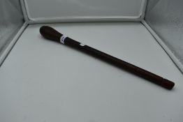 A Tribal wooden club possibly African Knobkerrie, length 46cm
