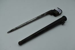 A British WW2 Bayonet, No4 Rifles No4 MK2 C1940, makers marks for Singer Manufacturing Co, with