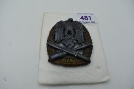 A German WW2 General Assault badge, 75 Assaults