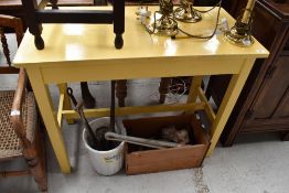 A vintage painted side table, width approx. 92cm