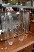 A pair of large designer glass vases by Whats