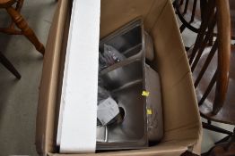A Franke stainless steel sink and fittings, as new, boxed