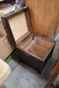 A vintage stained frame box stool