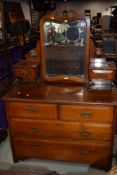 A Victorian mahogany dressing table having mirror and drawer back, approx. width 107cm