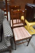 A pair of later Victorian/Edwardian mahogany bedroom chairs