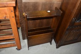 An art deco book trough and magazine rack