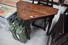 A part Victorian hall table, interesting design, width at widest point approx. 76cm