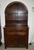 A Priory style oak Dutch style dresser, width approx. 91cm