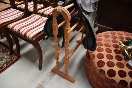 A traditional pine towel rail
