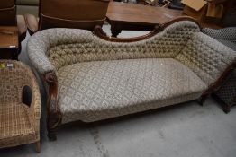 A large Victorian chaise longue, length approx. 220cm