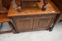 An Old Charm style oak bedding box or storage unit