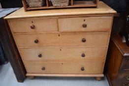 A 19th Century stripped pine chest of two over three drawers, width approx. 118cm height 106,