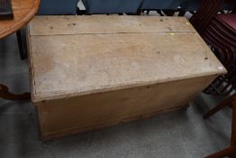 A Victorian pine bedding or tool chest, approx. dimensions W110 D55 cm