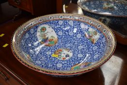 A late 19th/early 20th Century wash bowl, Corona ware by Hancocks, Khang He pattern