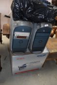 A selection of electronic computer devices including two Apple Power Mac's and boxed Xerox printer
