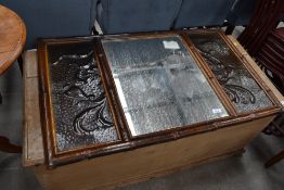 A bamboo frame mirror