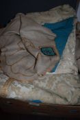A box full of vintage curtains, pelmets, fabrics and similar.good condition.