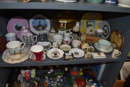 A selection of ceramics including antique souvenir local interest pieces and crested wares