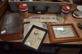 A Victorian prayer and Psalm book, a 1936 memorial order of service for king George, embroidered and