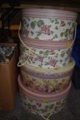 A selection of graduated hat boxes