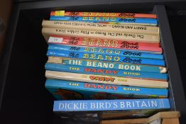 A selection of vintage Beano and dandy books and similar.