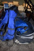 A selection of aquatic equipment and rucksack