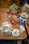 A selection of ceramics including Beswick pony and bird figures and lustre glass bowl