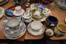 A selection of ceramics including Masons Regency and Shelley tea cup and saucer set