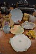 A selection of ceramics by Shorter and sons including fish and shell plates