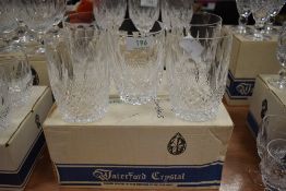 Six Waterford crystal tumblers in box.