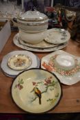 A selection of dinner wares and ceramics including Royal Doulton Cuckoburough bowl