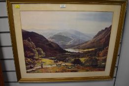A large framed and mounted print, possibly of local interest.
