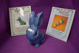 The largest of the Sylvac bunnies in blue glaze finish standing at approx 10inches in height and