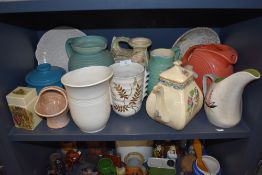 A selection of studio pottery and other similar ceramics, including Crown Devon and more, twelve