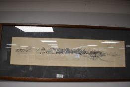 A print, signed Bamford, seaside scene.