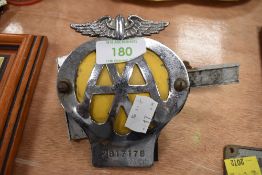 A vintage Automobile association membership badge.