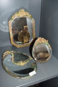 Three vintage Barbola dressing table mirrors.