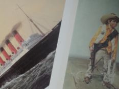 A print after Cuneo, The Deputy's Deputy, signed, 50 x 40cm, and a print after Walker, RMS