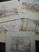 Five watercolours, Neil Taylor, Langdales, Rydal, Ullswater, Coniston and Crummock Water, signed, 20