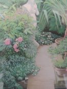 A Ltd Ed print, Aldama, garden study, numbered 165/220. 33 x 28cm, framed and glazed
