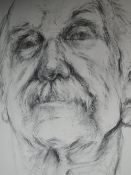 A sketch, Elazabeth Wood, portrait study, gent, signed and dated (19)74, 80 x 58cm