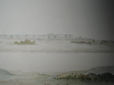 A double watercolour, JBB, attributed to Major General, John Brownrigg Bellasis, Gardens and river