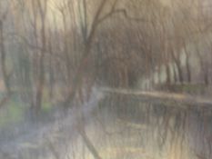 A pastel sketch, Holgate, autumnal canal scene, signed, 43 x 52cm, framed and glazed