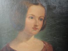 An oil painting, portrait study young woman, 60 x 50cm, framed